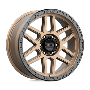 18" KMC WHEELS KM544 MESA MATTE BRONZE W/ BLACK LIP FINISH RIMS