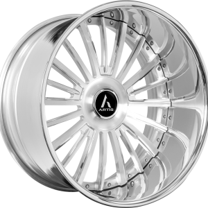 24" ARTIS FORGED JUICY XL BRUSHED FACE CHROME LIP FINISH RIMS
