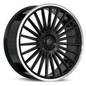 22" KOKO KUTURE WHEELS PARLATO GLOSS BLACK POLISHED LIP FINISH FLOW FORMED RIMS