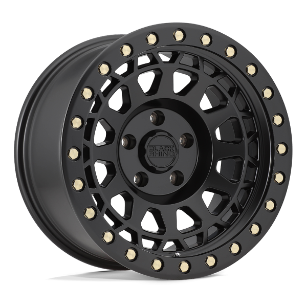 17" BLACK RHINO WHEELS PRIMM MATTE BLACK W/BRASS BOLTS FINISH RIMS