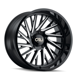 20" CALI WHEELS PURGE 9114 BLACK W/MILLED SPOKES FINISH RIMS