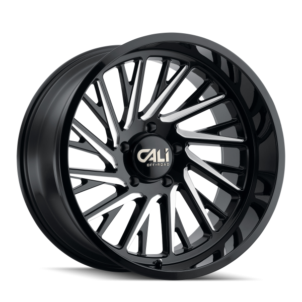 Purge9114BM 20" CALI WHEELS PURGE 9114 BLACK W/MILLED SPOKES FINISH RIMS