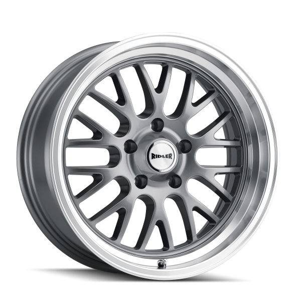 18" RIDLER WHEELS 607 GREY WITH MACHINED LIP RIMS