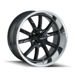 18" RIDLER WHEELS 650 MATTE BLACK WITH POLISHED LIP RIMS