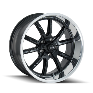 18" RIDLER WHEELS 650 MATTE BLACK WITH POLISHED LIP RIMS