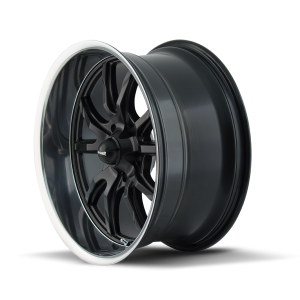 18" RIDLER WHEELS 650 MATTE BLACK WITH POLISHED LIP RIMS - Image 2