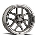 17" RIDLER WHEELS 610 GLOSS GREY WITH POLISHED LIP RIMS