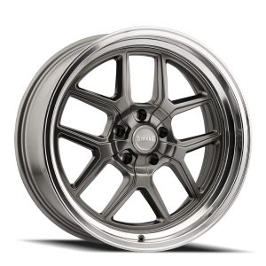 17" RIDLER WHEELS 610 GLOSS GREY WITH POLISHED LIP RIMS