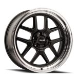 17" RIDLER WHEELS 610 MATTE BLACK WITH POLISHED LIP RIMS