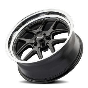 17" RIDLER WHEELS 610 MATTE BLACK WITH POLISHED LIP RIMS - Image 2