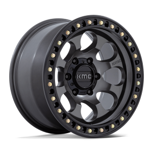 18" KMC WHEELS KM550 RIOT SBL ANTHRACITE W/SATIN BLACK LIP FINISH RIMS