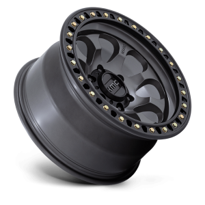 18" KMC WHEELS KM550 RIOT SBL ANTHRACITE W/SATIN BLACK LIP FINISH RIMS - Image 2