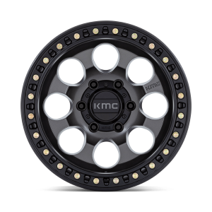 18" KMC WHEELS KM550 RIOT SBL ANTHRACITE W/SATIN BLACK LIP FINISH RIMS - Image 3