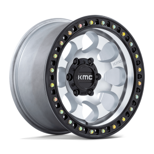 18" KMC WHEELS KM550 RIOT SBL MACIHNED W/SATIN BLACK LIP FINISH RIMS