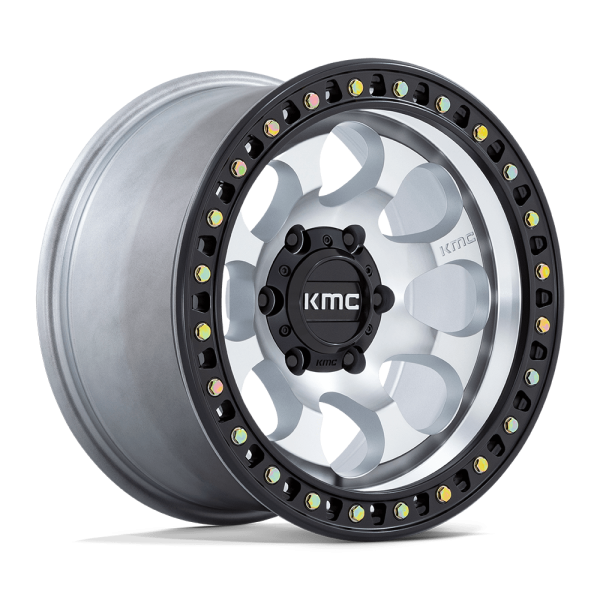 RiotMachined 18" KMC WHEELS KM550 RIOT SBL MACIHNED W/SATIN BLACK LIP FINISH RIMS