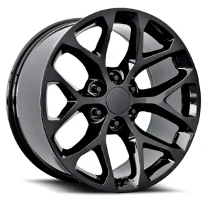 26" TOPLINE REPLICAS WHEELS V1182 SNOW FLAKE GLOSS BLACK FINISH RIMS  6x139