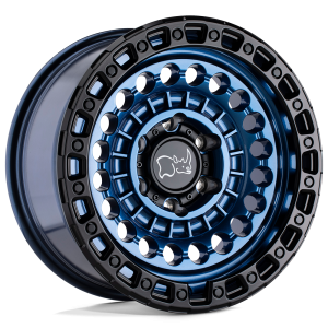 17" BLACK RHINO WHEELS SENTINEL COBALT BLUE W/BLACK RING FINISH RIMS