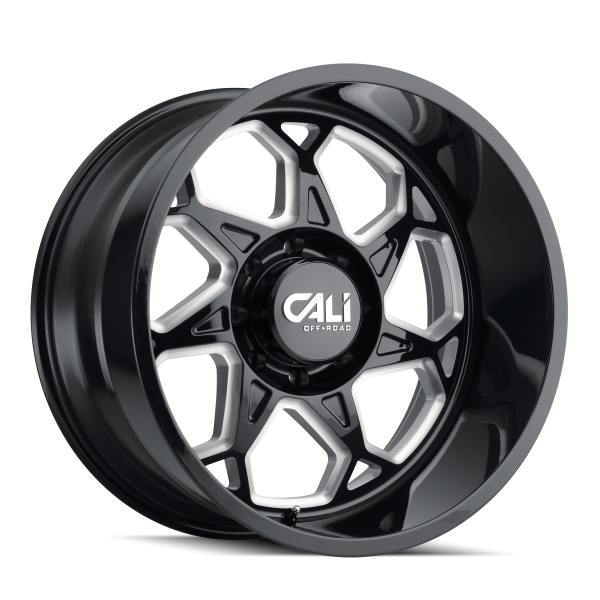 Sevenfold9111 20" CALI WHEELS SEVENFOLD 9111 GLOSS BLACK MILLED FINISH RIMS