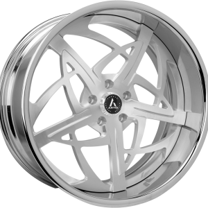24" ARTIS FORGED SPARTAN BRUSHED FACE CHROME LIP FINISH RIMS