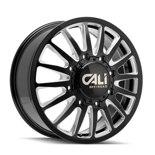 SummitDually9110 20" CALI WHEELS SUMMIT DUALLY 9110D GLOSS BLACK W/MILLED SPOKES FINISH RIMS