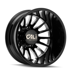 20" CALI WHEELS SUMMIT DUALLY 9110D GLOSS BLACK W/MILLED SPOKES FINISH RIMS - Image 2