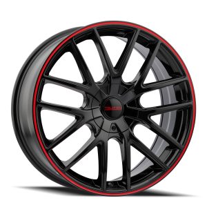 17" TOUREN WHEELS TR60 | 3260 BLACK RED RING FINISH RIMS