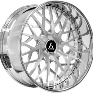24" ARTIS FORGED TROY XL BRUSHED HIGH POLISH FACE CHROME LIP FINISH RIMS