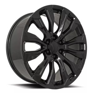 24" TOPLINE REPLICAS WHEELS V1196 DENALI GLOSS BLACK FINISH RIMS  6x139