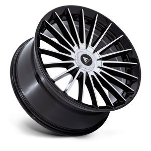 20" ASANTI BLACK LABEL WHEELS VICEROY GLOSS BLACK WITH MACHINED FACE FINISH RIMS - Image 3