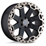 17" BLACK RHINO WHEELS WARLORD MATTE BLACK W/MACHINED DARK TINT RIMS