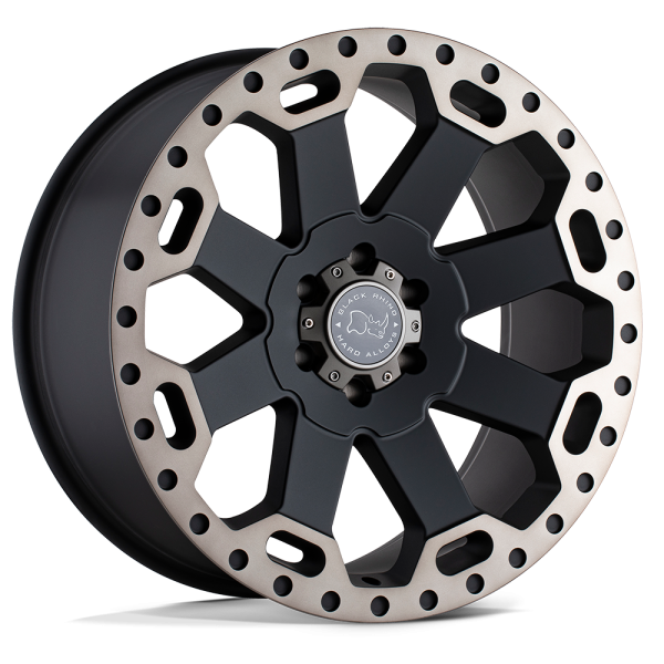 17" BLACK RHINO WHEELS WARLORD MATTE BLACK W/MACHINED DARK TINT RIMS