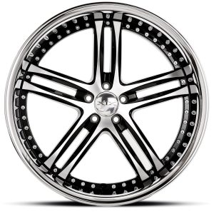 22" XIX WHEELS X15 BLACK MACHINED CHROME LIP FINISH RIMS - Image 3
