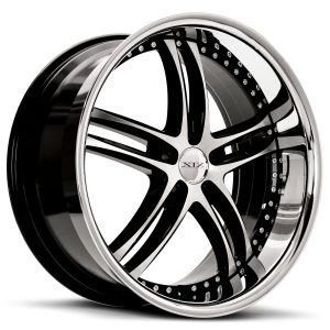 20" XIX WHEELS X15 BLACK MACHINED CHROME LIP FINISH RIMS