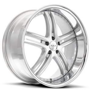 22" XIX WHEELS X23 SILVER MACHINED CHROME LIP FINISH RIMS - Image 1