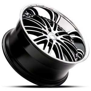 20" XIX WHEELS X23 BLACK MACHINED CHROME LIP FINISH RIMS - Image 4