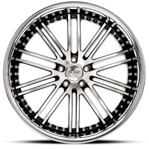 20" XIX WHEELS X23 BLACK MACHINED CHROME LIP FINISH RIMS - Image 3