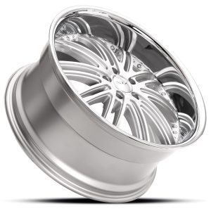 20" XIX WHEELS X23 SILVER MACHINED CHROME LIP FINISH RIMS - Image 4