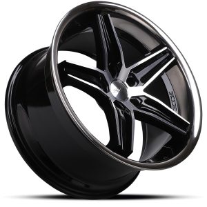 20" XIX WHEELS X63 BLACK MACHINED CHROME LIP FINISH RIMS - Image 2