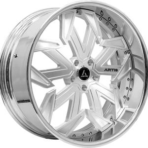 20" ARTIS FORGED WHEELS LAFAYETTE BRUSHED SILVER FACE CHROME LIP FINISH