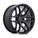17" FUEL WHEELS FC854 FLUX 6 GLOSS BLACK BRUSHED FACE WITH GRAY TINT OFF-ROAD RIMS