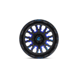 17" FUEL WHEELS D645 STROKE GLOSS BLACK WITH CANDY BLUE FINISH OFF-ROAD RIMS - Image 3