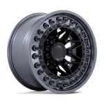 18" BLACK RHINO WHEELS ALPHA BR008 MATTE BLACK GUNMETAL LIP FINISH OFF-ROAD RIMS