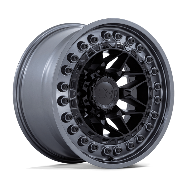 alphambgm1 18" BLACK RHINO WHEELS ALPHA BR008 MATTE BLACK GUNMETAL LIP FINISH OFF-ROAD RIMS
