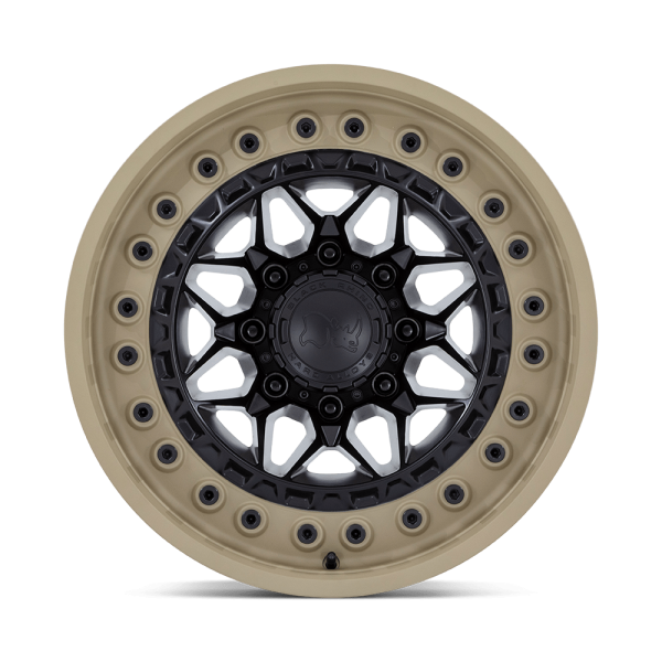 18" BLACK RHINO WHEELS ALPHA BR008 MATTE BLACK SAND LIP FINISH OFF-ROAD RIMS
