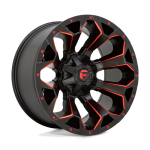 17" FUEL WHEELS D787 ASSAULT MATTE BLACK MILLED WITH RED TINT OFF-ROAD RIMS