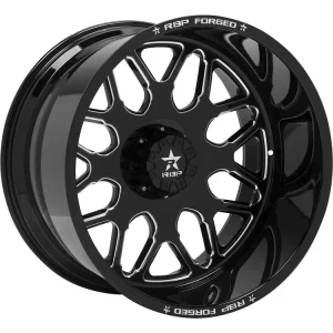 24x14" RBP WHEELS 73RF ATOMIC FORGED BLACK MILLED FINISH RIMS ONLY 6 LUG ET-76 AGRESSIVE FITMENT