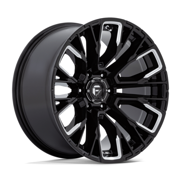 17" FUEL WHEELS D849 REBAR 6 GLOSS BLACK MILLED OFF-ROAD RIMS