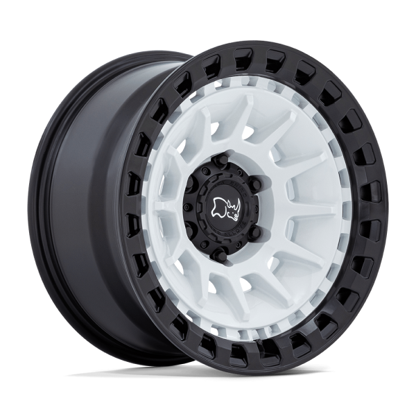 18" BLACK RHINO WHEELS BARRAGE BR009 GLOSS WHITE MATTE BLACK FINISH OFF-ROAD RIMS