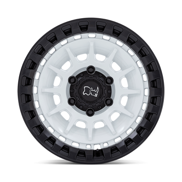 18" BLACK RHINO WHEELS BARRAGE BR009 GLOSS WHITE MATTE BLACK FINISH OFF-ROAD RIMS