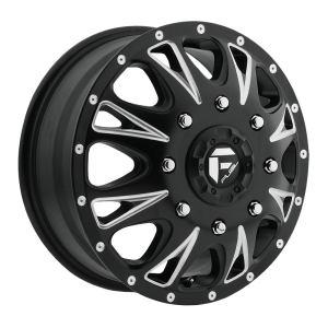 17" FUEL WHEELS D513 THROTTLE DUALLY MATTE BLACK MILLED FINISH OFF-ROAD RIMS - Image 2